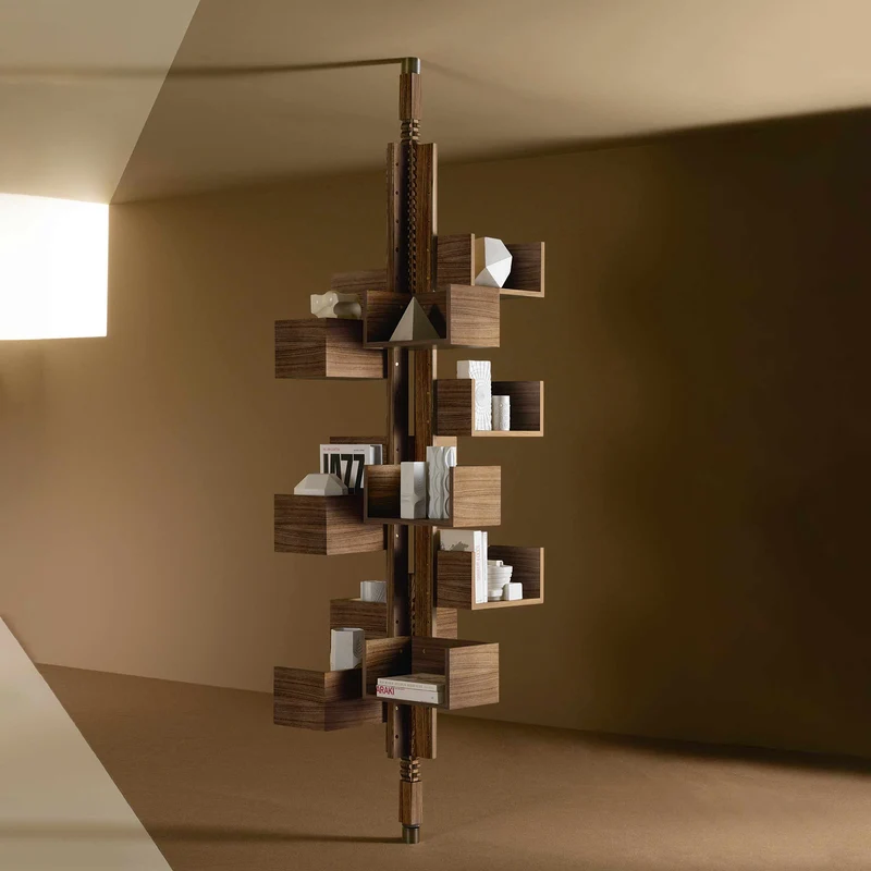 Revolving Wood Bookcase ALBERO by Gianfranco Frattini for Poltrona Frau