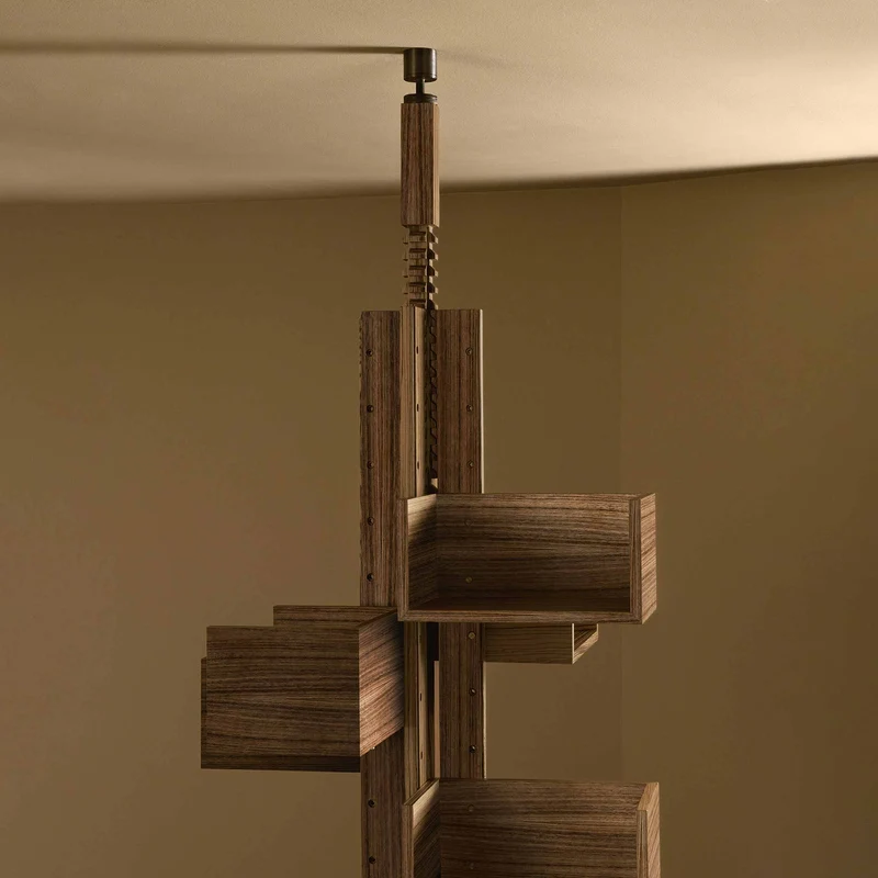 Revolving Wood Bookcase ALBERO by Gianfranco Frattini for Poltrona Frau