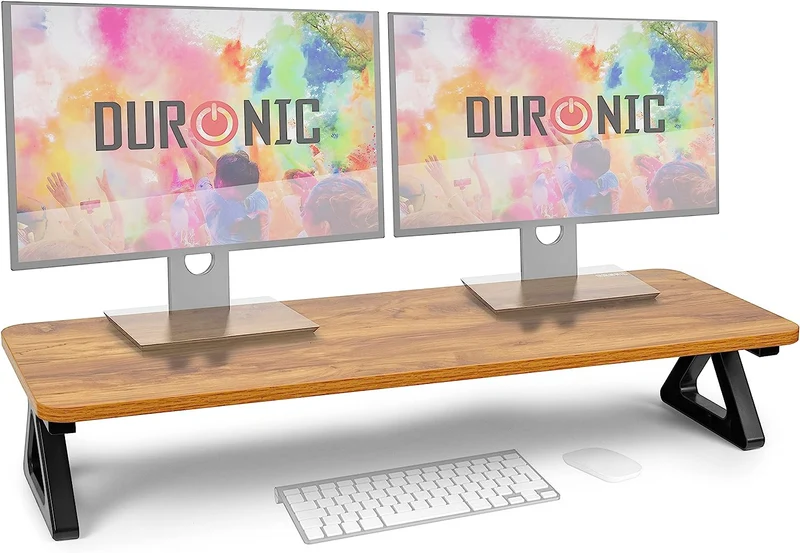 Duronic DM06-2 AW Support pour Deux moniteurs en MDF 82 x 30 cm Rehausseur d’écran d’Ordinateur Portable LCD LED TV pour 1 ou 2 écrans de 13,5cm Espace de Travail Ergonomique avec Rangement