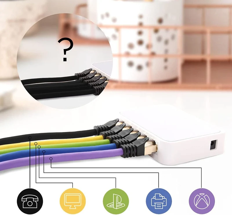 Duronic Câble Ethernet CAT8 BK 0,5M 2Ghz 2000MHz Vitesse 40Gbps S/FTP Câbles réseaux LAN internet network RJ45 blindés Haute Bande passante et transmission des données rapides Connecteurs or