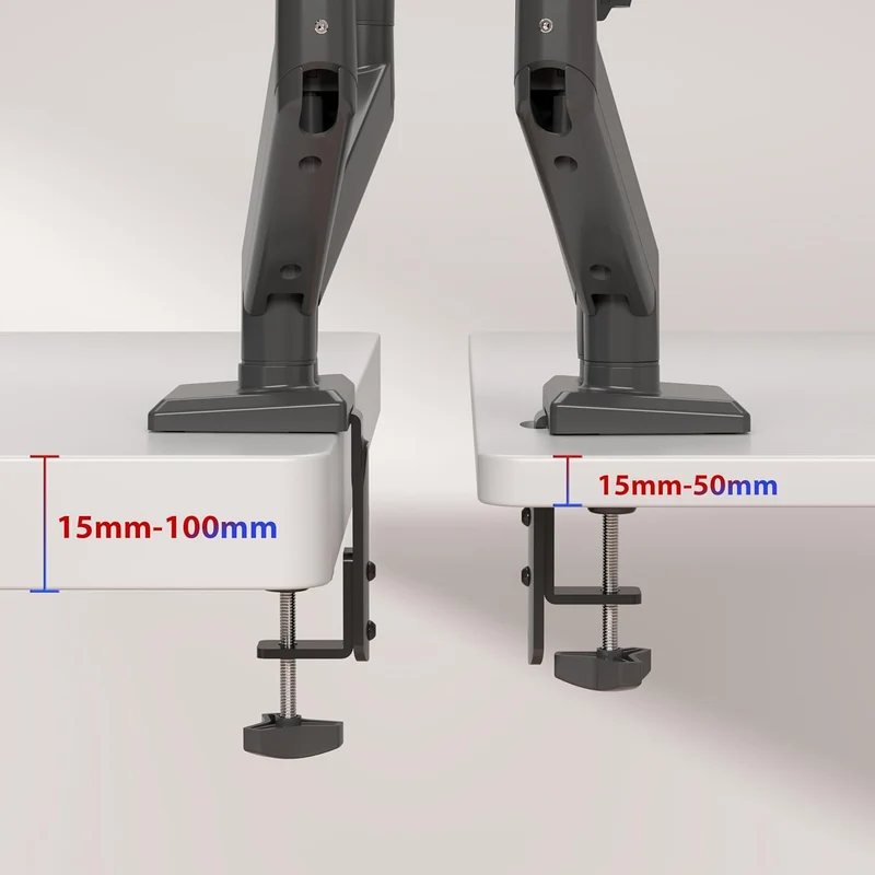 Duronic DM6A2 Bras pour 2 Ecrans d’Ordinateur Support pour Moniteurs d’écran de 13 à 32 Pouces VESA 75 100 Charge maximale de 9 kg Rotation 360° Bras avec Ressort à gaz