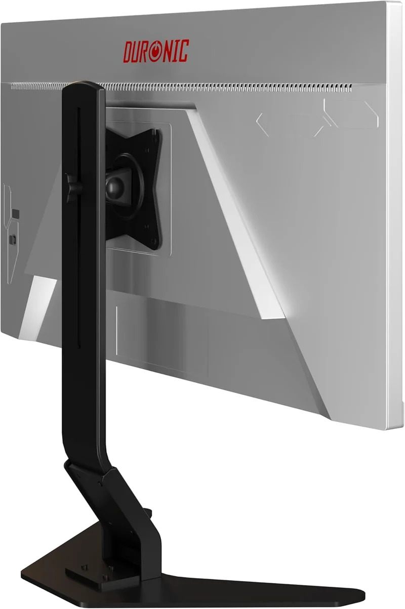 Duronic DM12D1 Support pour écran de 17 à 27 Pouces VESA 75 100 Ecran jusqu'à 8 kg Inclinaison de -15° à +15° Rotation 360°