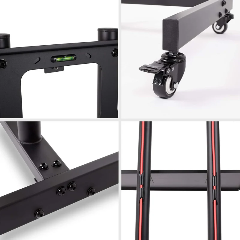 Duronic TVS5T1 Meuble TV pour écran 32 à 70 Pouces Support télévision LCD LED OLED QLED VESA 600x400 mm Charge max 68 kg Roulettes