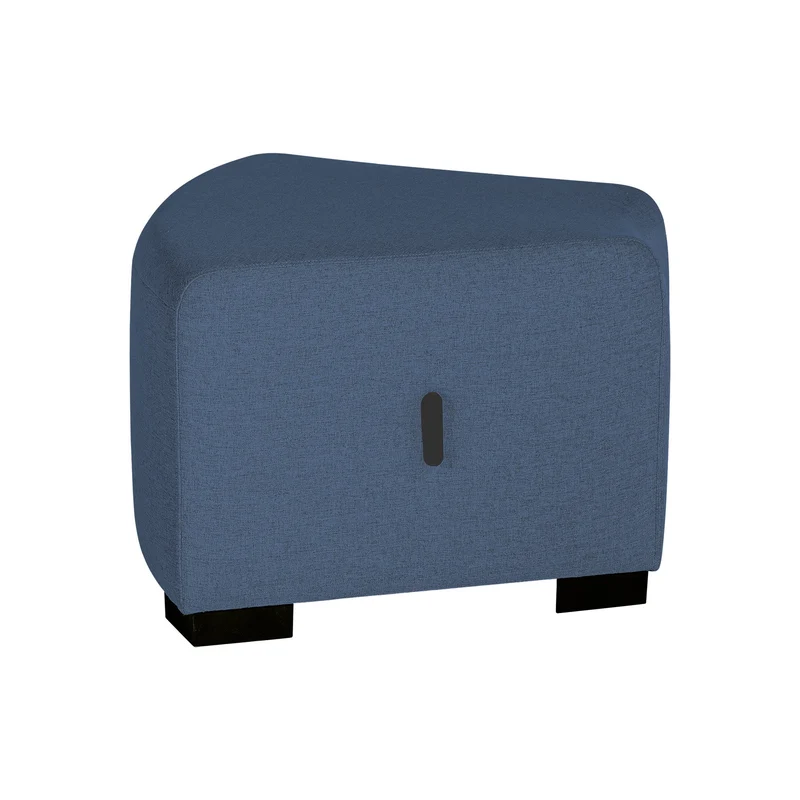 Pouf Angulaire Hizia - Bleu Denim