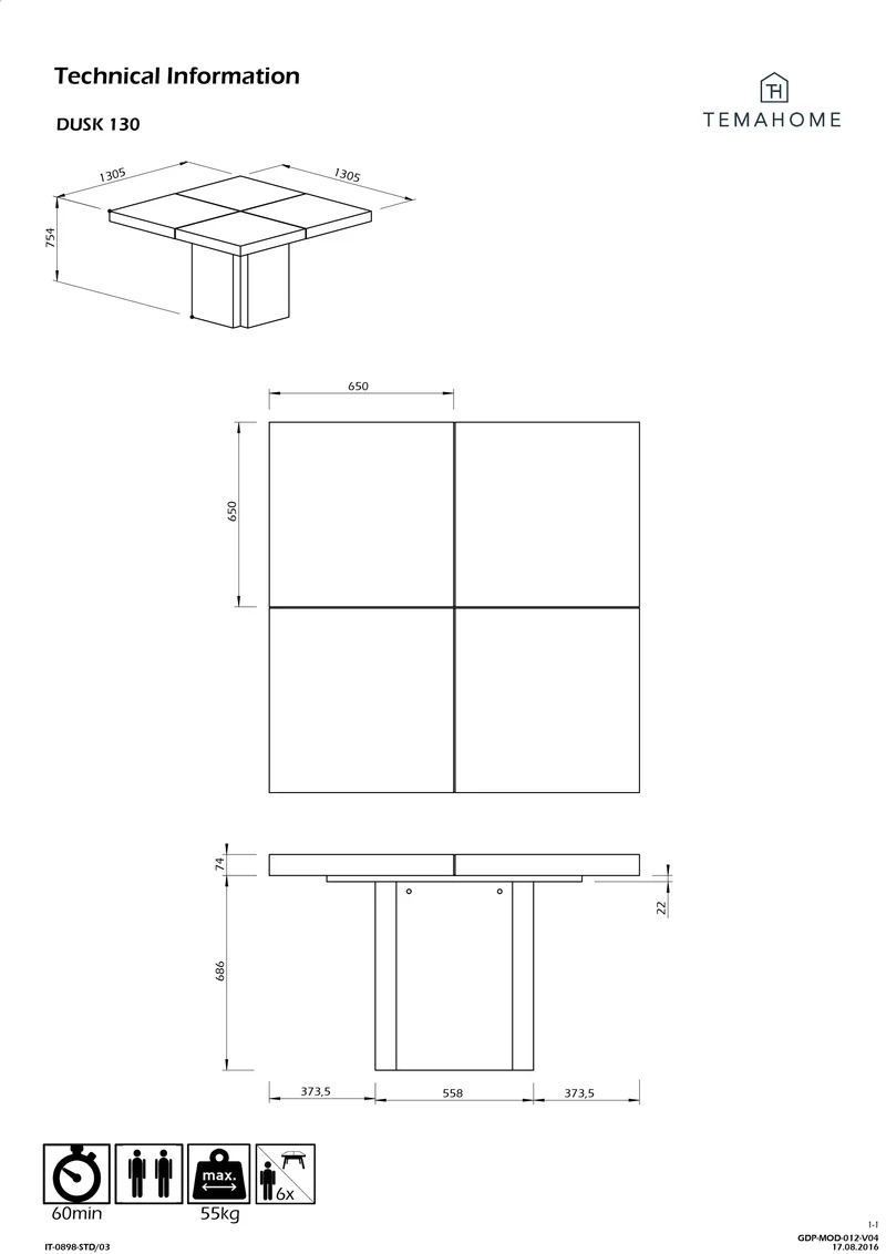 Temahome Table - Dusk 130/150