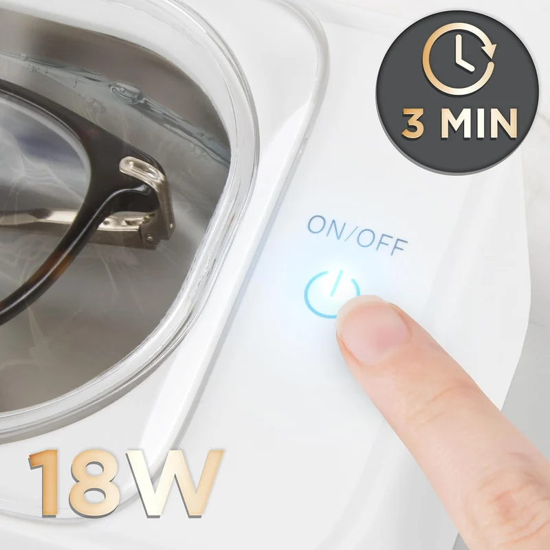 Duronic UC30 Nettoyeur ultrasonique 18W Nettoyage à ultrasons bijoux lunettes bagues bracelets montres alliances couverts pièces mécaniques clefs brosses matériel médical dentaire scalpel