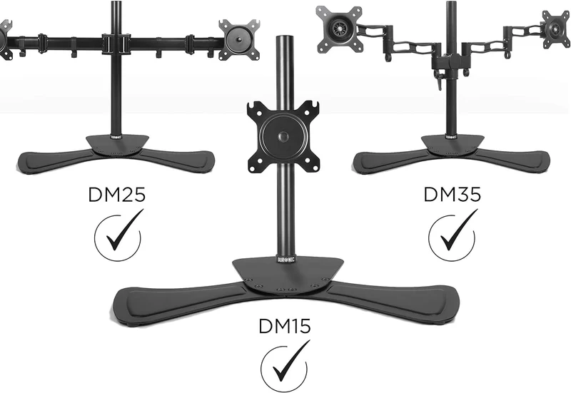 Duronic DM75D STAND Socle pour Bras de Moniteur d’Ordinateur Accessoire pour Moniteur pour remplacer Les Pinces des potences de Support d’écran