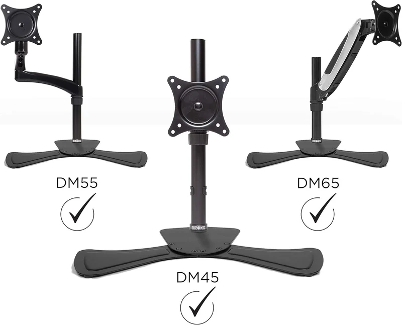 Duronic DM75D STAND Socle pour Bras de Moniteur d’Ordinateur Accessoire pour Moniteur pour remplacer Les Pinces des potences de Support d’écran