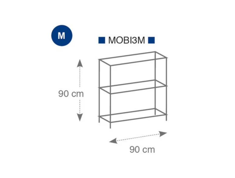 Étagère 3 Tablettes Métal chromé 90 cm