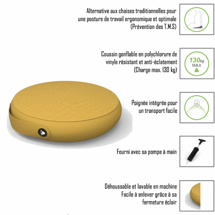Coussin Ergonomique - Jaune