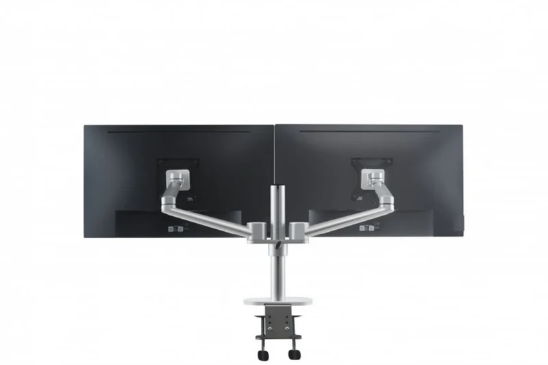 Bras Articulé Double Écran Ordinateur Samy - Gris