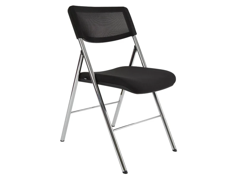Lot de 2 Chaises Pliantes Confortables - Chromées