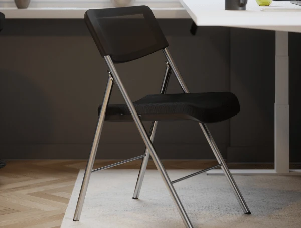 Lot de 2 Chaises Pliantes Confortables - Chromées