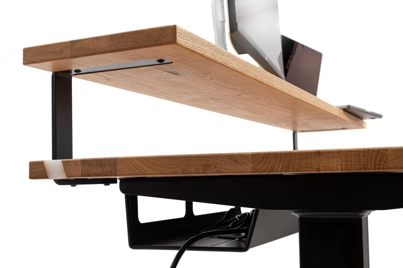 Walnut desk top with epoxy LED light
