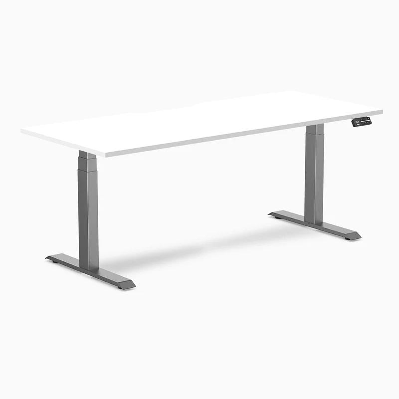 Desky Dual Scalloped Laminate Sit Stand Desk