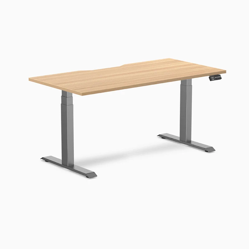Desky Dual Scalloped Laminate Sit Stand Desk