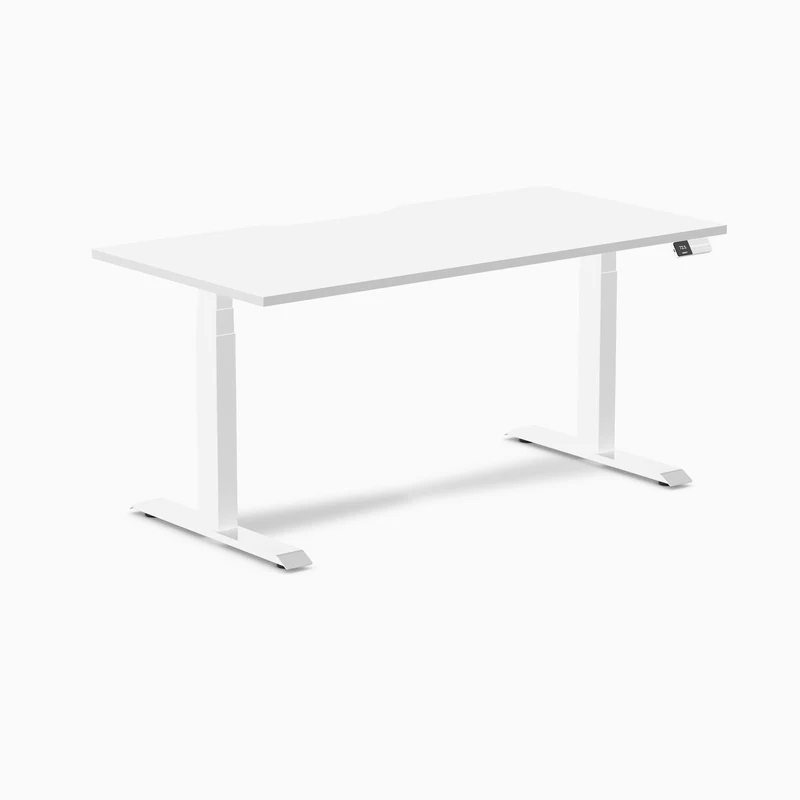 Desky Dual Scalloped Laminate Sit Stand Desk