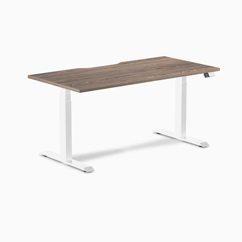 Desky Dual Scalloped Laminate Sit Stand Desk