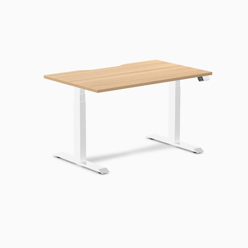 Desky Dual Scalloped Laminate Sit Stand Desk