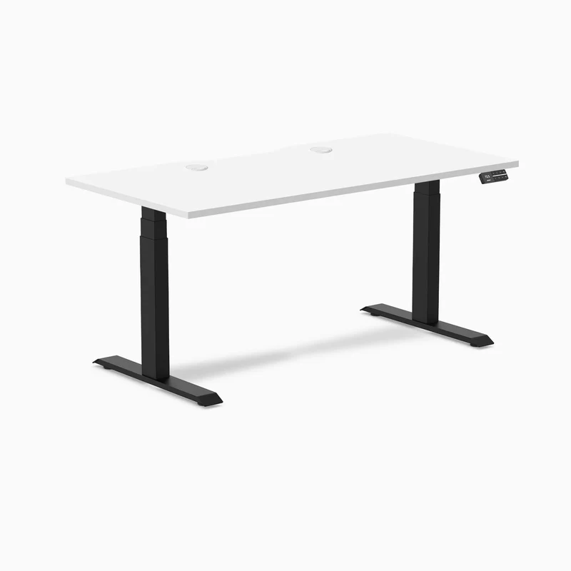 Desky Dual Scalloped Laminate Sit Stand Desk