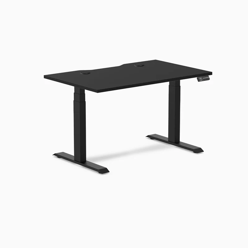 Desky Dual Scalloped Laminate Sit Stand Desk