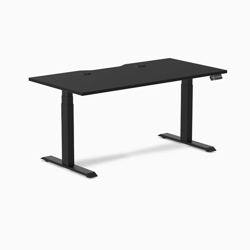 Desky Dual Scalloped Laminate Sit Stand Desk