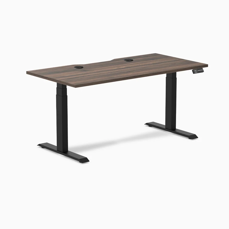 Desky Dual Scalloped Laminate Sit Stand Desk