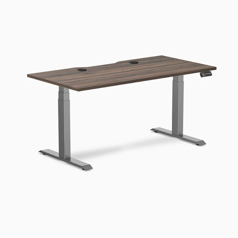 Desky Dual Scalloped Laminate Sit Stand Desk