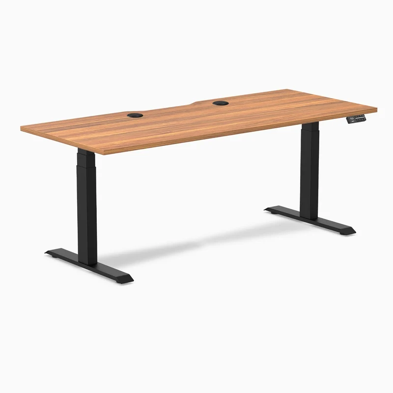 Desky Dual Scalloped Laminate Sit Stand Desk