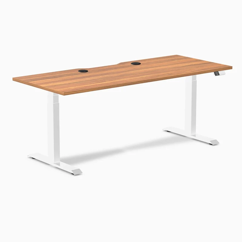 Desky Dual Scalloped Laminate Sit Stand Desk