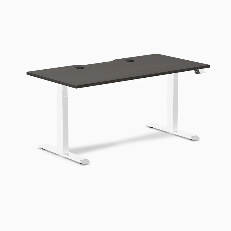 Desky Dual Scalloped Laminate Sit Stand Desk
