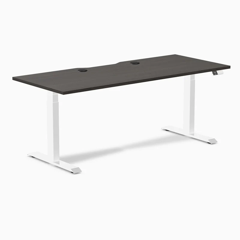 Desky Dual Scalloped Laminate Sit Stand Desk