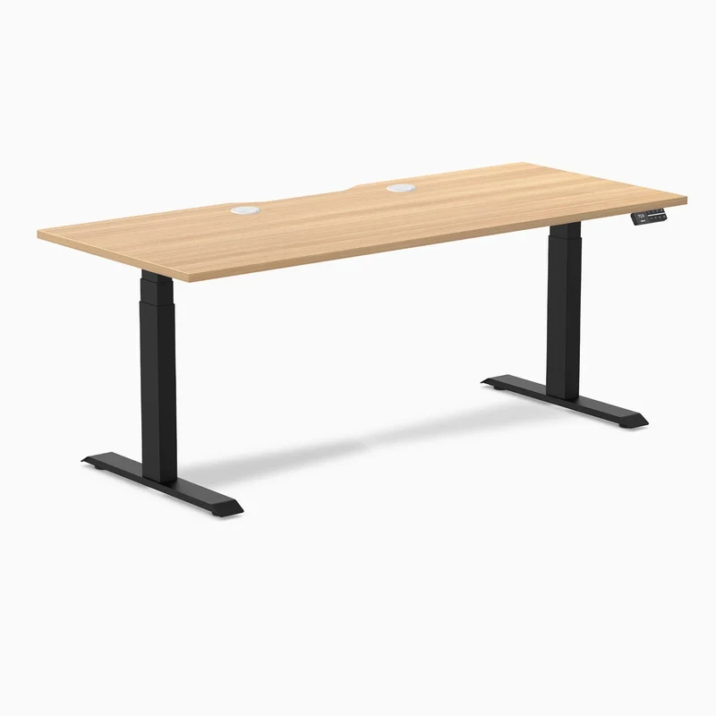 Desky Dual Scalloped Laminate Sit Stand Desk