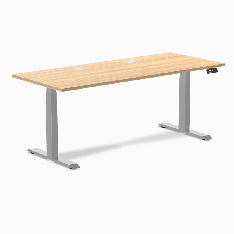 Desky Dual Scalloped Laminate Sit Stand Desk