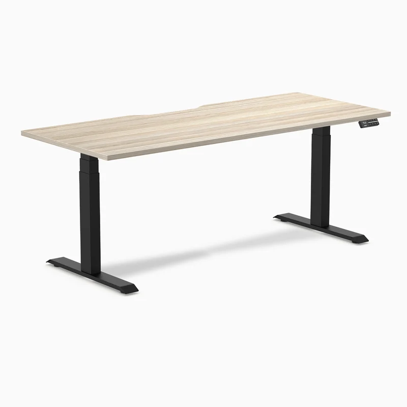 Desky Dual Scalloped Laminate Sit Stand Desk