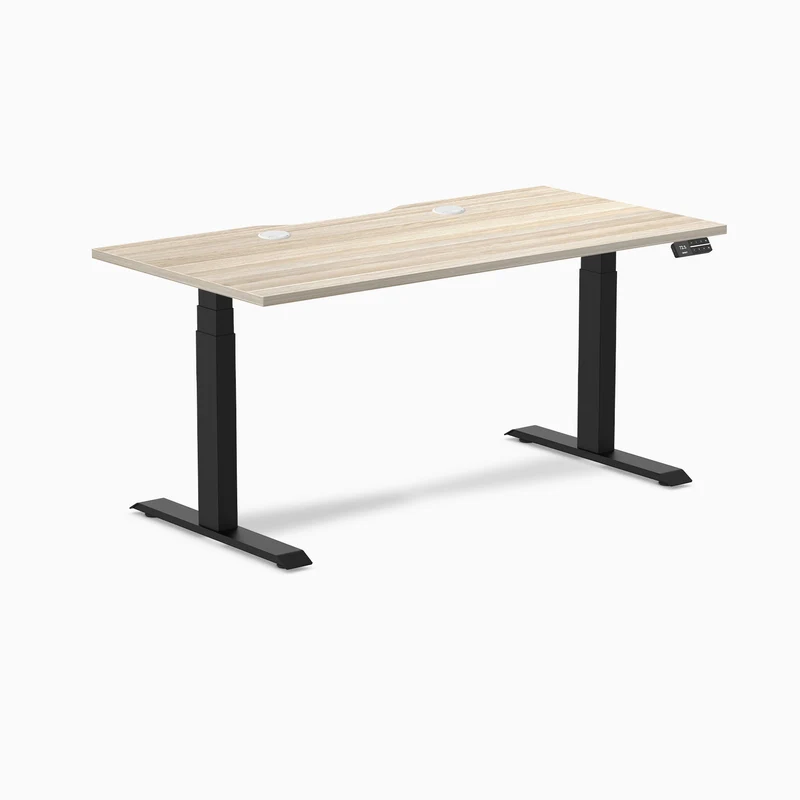 Desky Dual Scalloped Laminate Sit Stand Desk