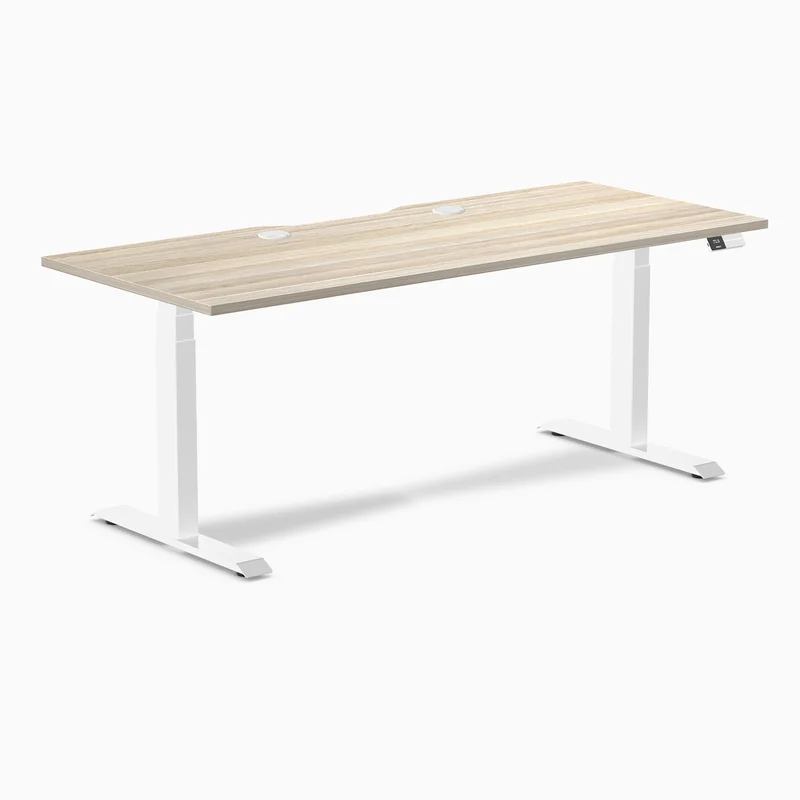 Desky Dual Scalloped Laminate Sit Stand Desk