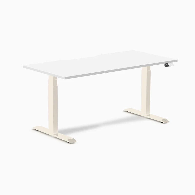Desky Dual Scalloped Laminate Sit Stand Desk