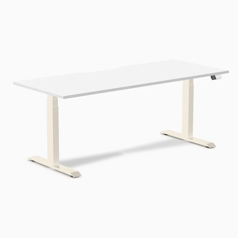 Desky Dual Scalloped Laminate Sit Stand Desk