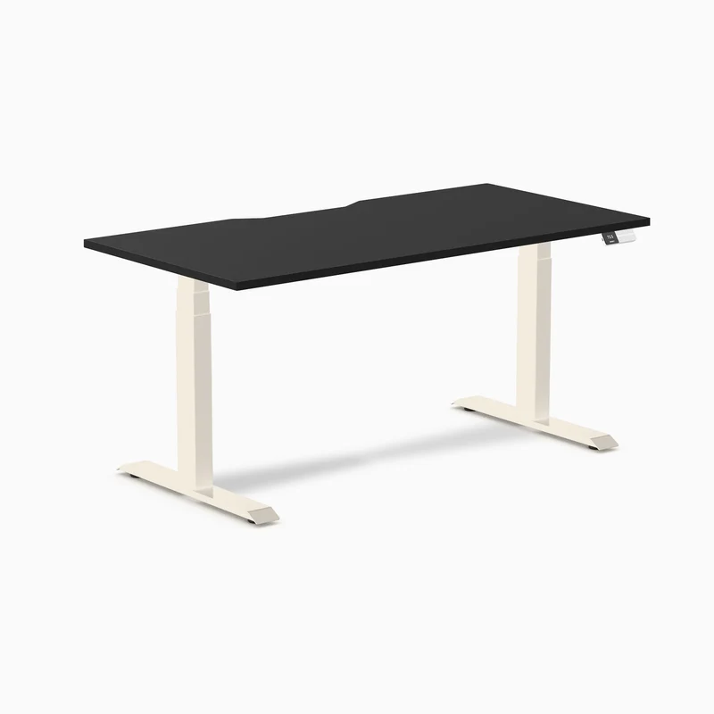 Desky Dual Scalloped Laminate Sit Stand Desk