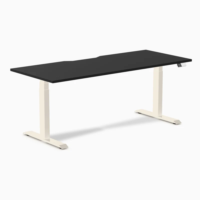 Desky Dual Scalloped Laminate Sit Stand Desk