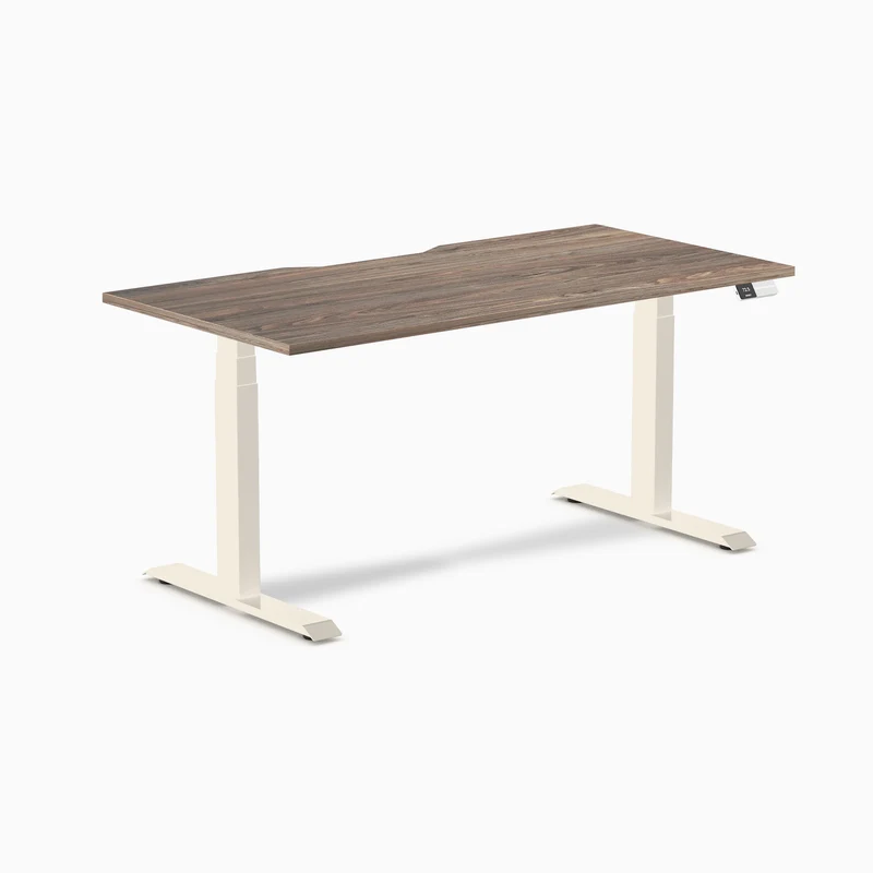 Desky Dual Scalloped Laminate Sit Stand Desk