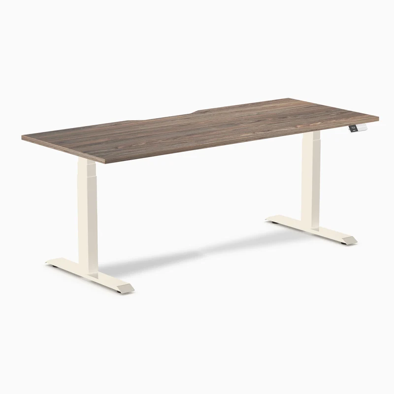 Desky Dual Scalloped Laminate Sit Stand Desk
