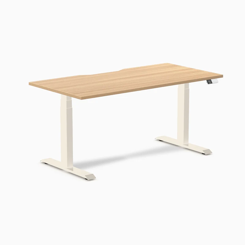 Desky Dual Scalloped Laminate Sit Stand Desk