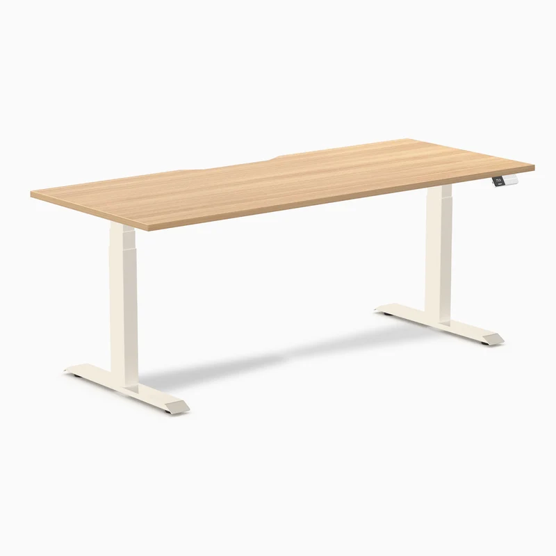 Desky Dual Scalloped Laminate Sit Stand Desk