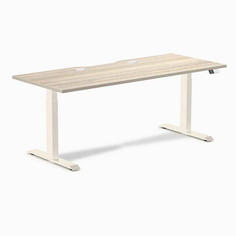 Desky Dual Scalloped Laminate Sit Stand Desk