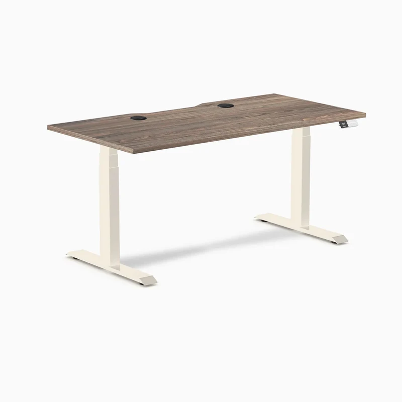 Desky Dual Scalloped Laminate Sit Stand Desk