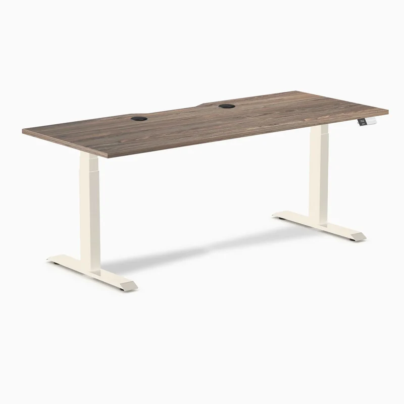 Desky Dual Scalloped Laminate Sit Stand Desk