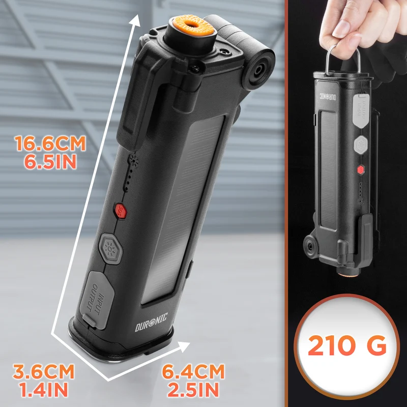 Duronic CT51 Outil d’urgence pour voiture van camion Outil d’évacuation multifonctions Coupe ceinture de sécurité Marteau brise vitre Alarme SOS Lampe torche magnétique Charge USB-C ou solaire