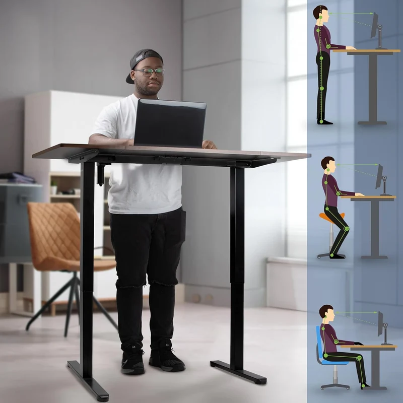 Duronic CD140 BT Bureau Assis-Debout électrique Complet avec Plateau de 140 cm Hauteur Ajustable de 72 à 118 cm Charge maximale de 70 kg Poste Travail Assis Debout Domicile télétravail Bureau